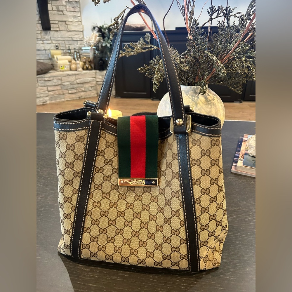 Gucci GG Classic canvas web tote